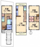 京阪『淀駅』徒歩８分！ヌック・カワック・エコジョーク完備！
２階リビングは両面バルコニー♪トイレ２ヶ所有り♪
前面道路約６ｍ、交通量も少なく駐車もラクラク！
