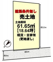 建築条件無し土地！お好きなハウスメーカー・工務店で建築可能です！
更地渡し！キレイな整形地の為、設計の自由度も高く理想の間取りを実現可能♪
