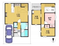長岡京市、向日市、大山崎町を専門　ユニバーサルホームサービス ２０２６年７月完成予定の新築戸建！
阪急『東向日駅』まで徒歩１５分！
間口広々約７メートル！各居室に収納完備！