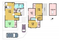 長岡京市、向日市、大山崎町を専門　ユニバーサルホームサービス 全４８区画の分譲地！
駐車２台可能なゆとりのある駐車スペース！
小・中学校まで徒歩圏内！お子様の通学も安心です！